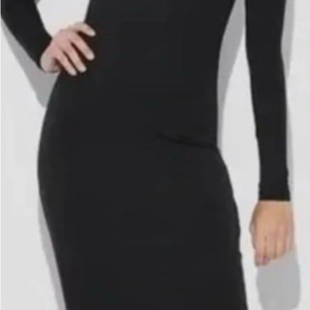 New Wild Fable Women's M Medium Dress Black Long Sleeve Knit Midi - Picture 2 of 5